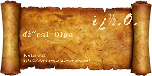 Örsi Olga névjegykártya